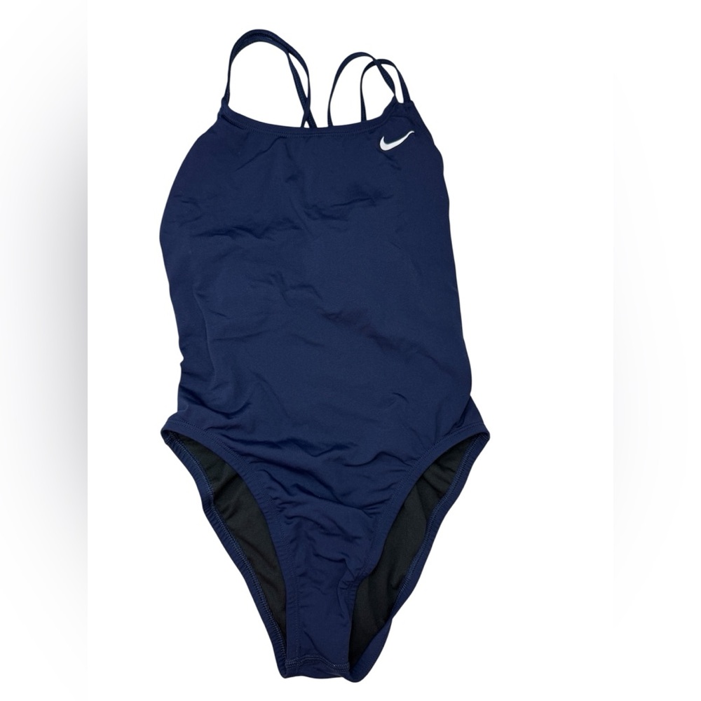 Nike Women's Hydrastrong Solid Spiderback One Piece Navy NWT - Picture 3 of 14
